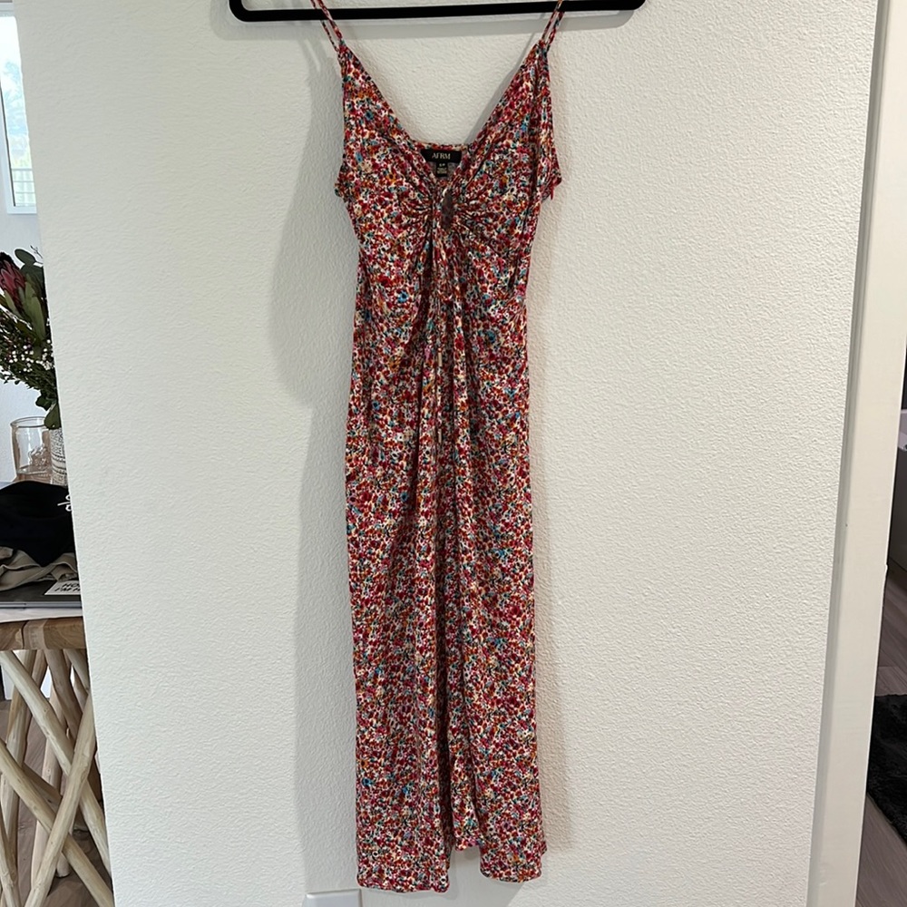 AFRM Flower print midi dress in size Small. Fits a US4. Never worn!